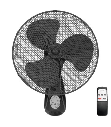 VENTILADOR DE PARED SAUTAR CON MANDO Ø43CM 45W NEGRO GSC EVOLUTION