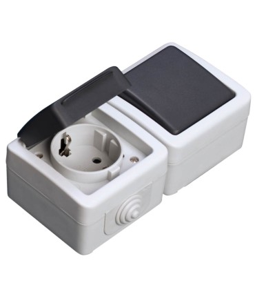 CONMUTADOR + BASE ESTANCO SUPERFICIE GSC 16A IP44