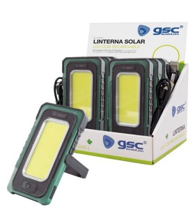 LINTERNA SOLAR LED COB RECARGABLE GSC 750 LUMENES - BATERIA 4 000 MAH