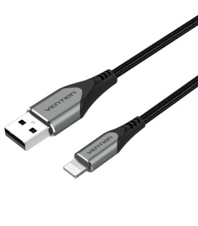 CABLE USB 2 4 LIGHTNING VENTION GRIS - USB MACHO A LIGHTNING MACHO - HASTA 12W - 2 METROS