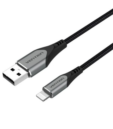CABLE USB 2 4 LIGHTNING VENTION GRIS - USB MACHO A LIGHTNING MACHO - HASTA 12W - 2 METROS