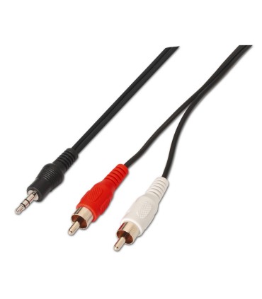 CABLE ESTEREO AISENS NEGRO - JACK 3 5 MACHO A 2xRCA MACHO - 1 5 METROS