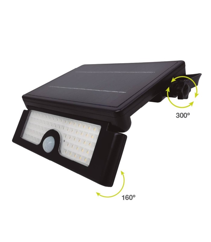 FOCO PROYECTOR SOLAR LED CELA GSC CON SENSOR DE MOVIMIENTO Y CREPUSCULAR 6W CCT 600LM IP65