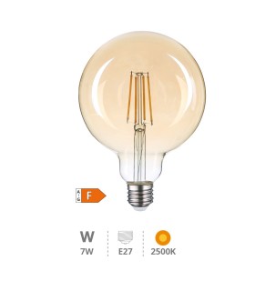BOMBILLA LED GLOBO VINTAGE GSC E27 G125 7W LUZ CALIDA 2500K 680 LUMENES