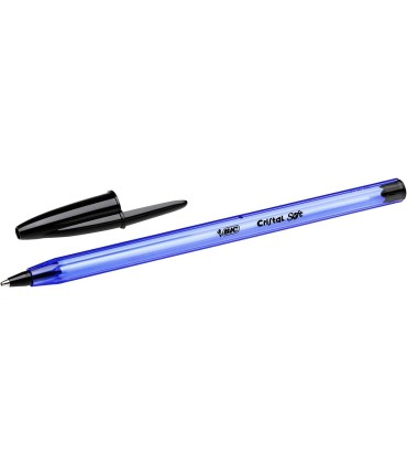 BOLIGRAFO BIC CRISTAL SOFT NEGRO - PUNTA REDONDA 1 2mm - TRAZO 0 45mm