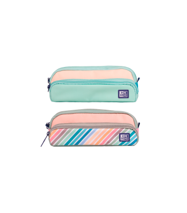 PORTATODO OXFORD COLORBLOK 2 CREMALLERAS DISEÑO RAYADO-LISO