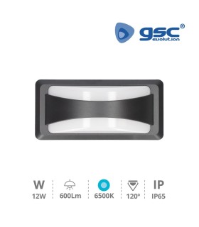 APLIQUE PARED LED GSC ANTHE GRIS 12W LUZ BLANCA 6500K 600 LUMENES - PROTECCION IP65