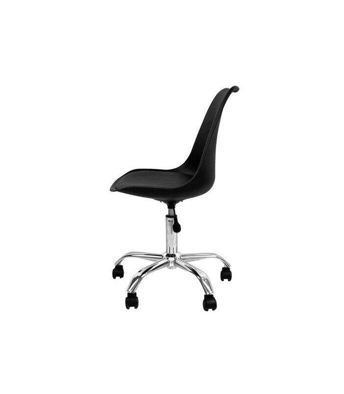 SILLA DE OFICINA MUVIP OF1600 NEGRA - ELEVACION A GAS - ASIENTO ACOLCHADO - BASE GIRATORIA