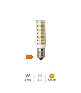 BOMBILLA LED TUBULAR GSC E14 4 5W LUZ CALIDA 3000K 460 LUMENES