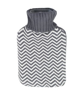 BOLSA DE AGUA CALIENTE GSC RAYAS - CAPACIDAD 2 LITROS - FUNDA DE LANA - ANTIGOTEO