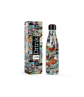 BOTELLA TERMICA IDRINK 500ML GARABATOS  MANTIENE FRIO 36H Y CALOR 24H - SIN BPA