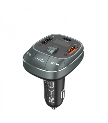 TRANSMISOR FM - MP3 - BLUETOOTH PARA COCHE VENTION - 1xUSB-TIPO C A 2xUSB - 30W