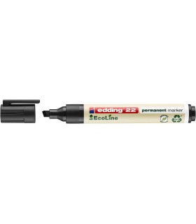 ROTULADOR EDDING PERMANENTE PUNTA BISELADA NEGRO Nº22 ECOLINE