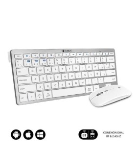 TECLADO Y RATON INALAMBRICOS COMPACTO SUBBLIM BLANCO - CONEXION DUAL - MULTIDISPOSITIVO