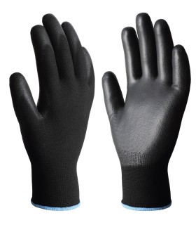 PAR DE GUANTES POLIESTER Y POLIURETANO NEGROS - TALLA 10