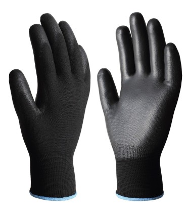 PAR DE GUANTES POLIESTER Y POLIURETANO NEGROS GSC - TALLA 10