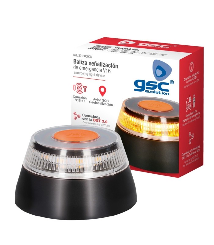 BALIZA DE SEÑALIZACION DE EMERGENCIA V16 CON GEOLOCALIZACION GSC - ALCANCE 1 KILOMETRO