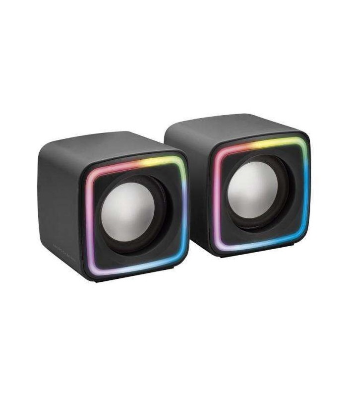 ALTAVOCES 2 0 MSCUBE MARS GAMING 8W NEGROS - CONECXION JACK 3 5mm - ILUMINACION RGB