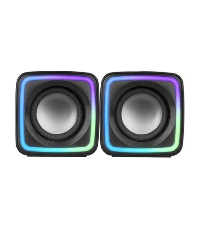 ALTAVOCES 2 0 MSCUBE MARS GAMING 8W NEGROS - CONECXION JACK 3 5mm - ILUMINACION RGB