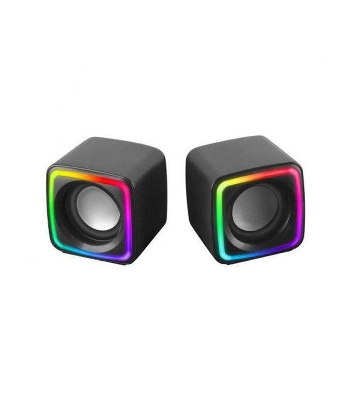 ALTAVOCES 2 0 MSCUBE MARS GAMING 8W NEGROS - CONECXION JACK 3 5mm - ILUMINACION RGB