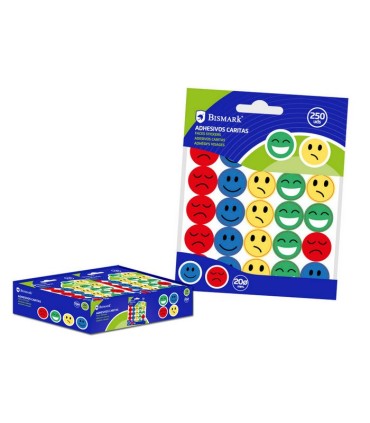 GOMETS ADHESIVOS CARITAS 20MM 25 UNIDADES 10 HOJAS BISMARK