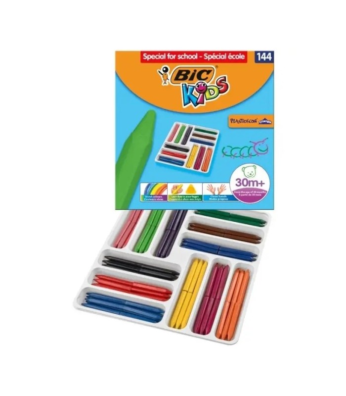 CAJA PLASTIDECOR TRIANGULAR SURTIDA 144 CERAS