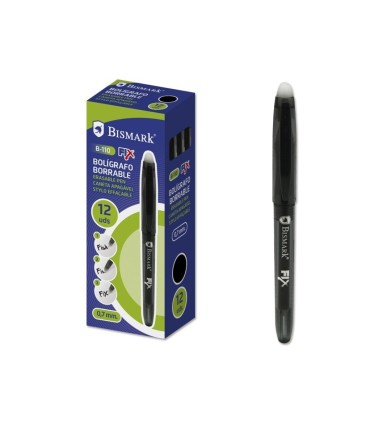 BOLIGRAFO BORRABLE BISMARK NEGRO 0 7MM