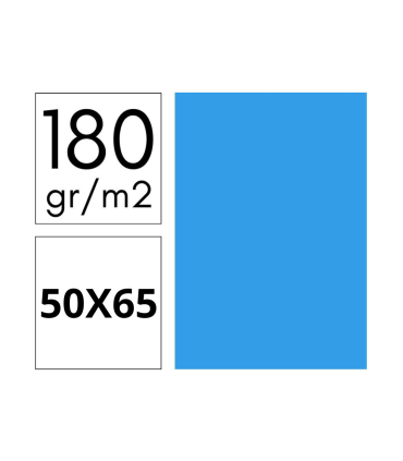 CARTULINA AZUL MEDIO 180 GRAMOS 50X65 CM FABRISA