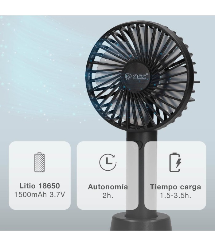 MINI VENTILADOR DE MANO BALU USB RECARGABLE NEGRO GSC EVOLUTION