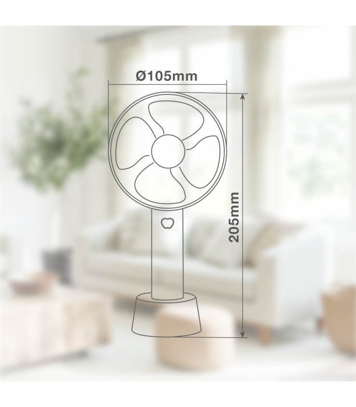 MINI VENTILADOR DE MANO BALU USB RECARGABLE NEGRO GSC EVOLUTION
