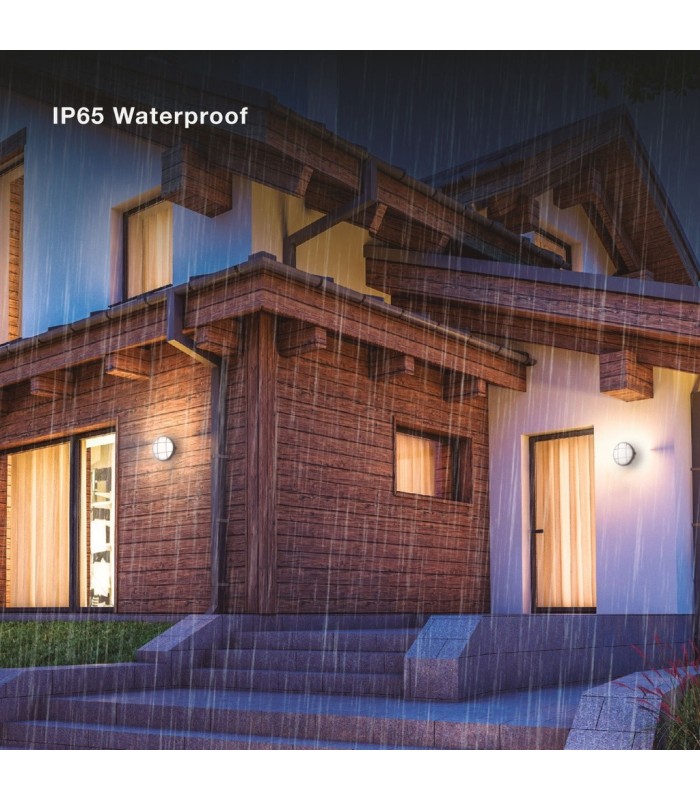 APLIQUE PARED LED REDONDO GSC OXALIS NEGRO 15W LUZ BLANCA 6500K 1860 LUMENES - IP65