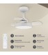 VENTILADOR TECHO NACALA GSC CON LUZ CCT REGULABLE Y MANDO Ø55 3 ASPAS RETRACTILES BLANCO