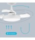 VENTILADOR TECHO NACALA GSC CON LUZ CCT REGULABLE Y MANDO Ø55 3 ASPAS RETRACTILES BLANCO