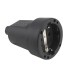 BASE AEREA NEGRA GSC - ENTRADA CABLE RECTA 4 8mm - 16A  250V - 50Hz