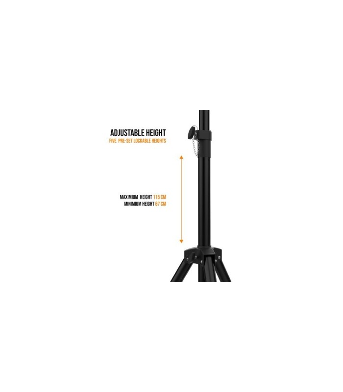 TRIPODE ALUMINIO AUDIBAX NEO 121 NEGRO PARA ALTAVOCES - PESO HASTA 40 kg - DE 67cm A 1,15c