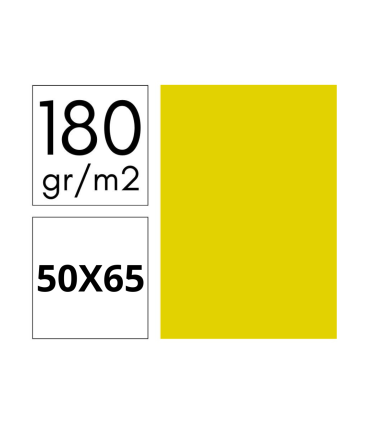 CARTULINA AMARILLO FUERTE 180 GRAMOS 50X65 CM FABRISA