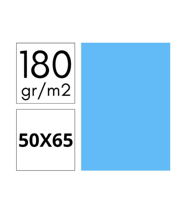 CARTULINA AZUL TURQUESA 180 GRAMOS 50X65 CM FABRISA