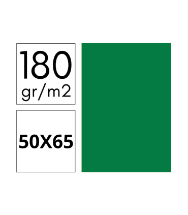 CARTULINA VERDE OSCURO 180 GRAMOS 50X65 CM FABRISA