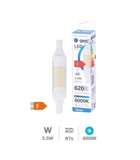 BOMBILLA LINEAL LED GSC R7S 78mm 5,5W LUZ BLANCA 6000K 620 LUMENES