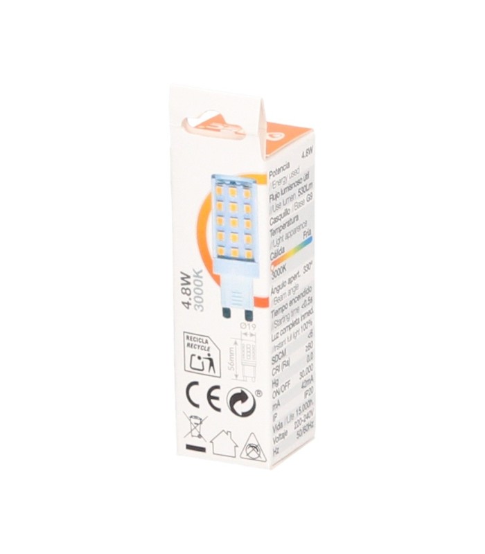 BOMBILLA LED GSC SMD G9 4 8W LUZ CALIDA 3000K 530 LUMENES