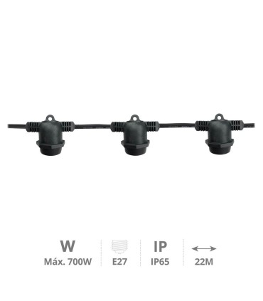 KIT GUIRNALDA DECORATIVA LIBOI GSC 20 PORTALAMPARAS 22 METROS IP65