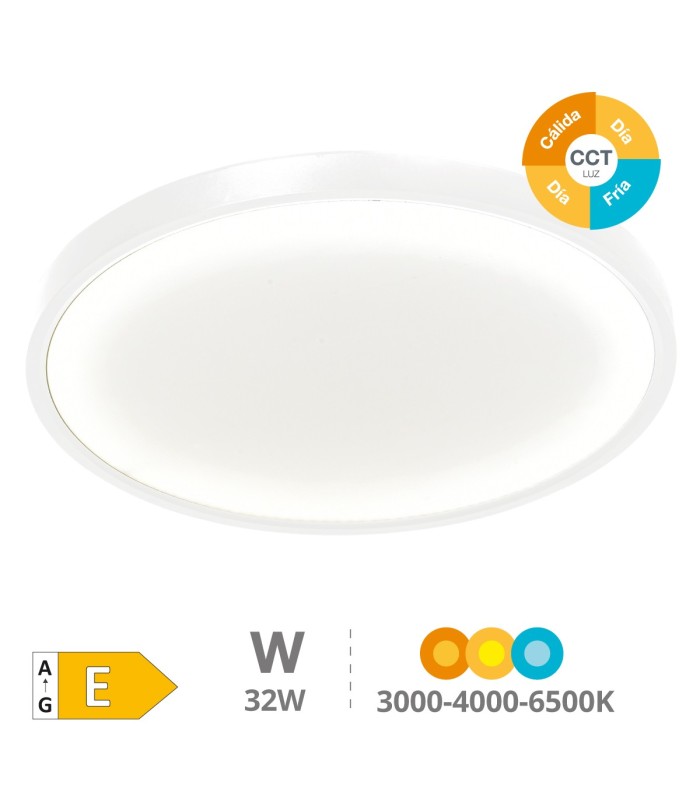 PLAFON TECHO LED CIRCULAR BELAIR GSC BLANCO 32W LUZ CCT 3520 LUMENES IP44