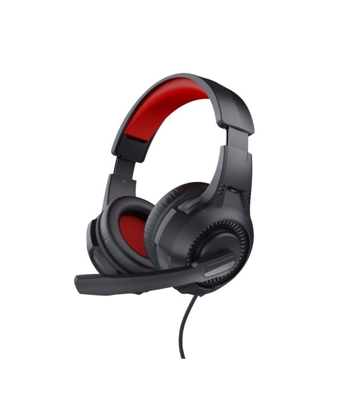 AURICULARES CON MICROFONO TRUST GAMING ROJOS Y NEGROS - DIADEMA AJUSTABLE - JACK 3 5mm