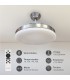 VENTILADOR DE TECHO TUNGATI NIQUEL GSC CON LUZ REGULABLE Y MANDO Ø107 3 ASPAS RETRACTILES