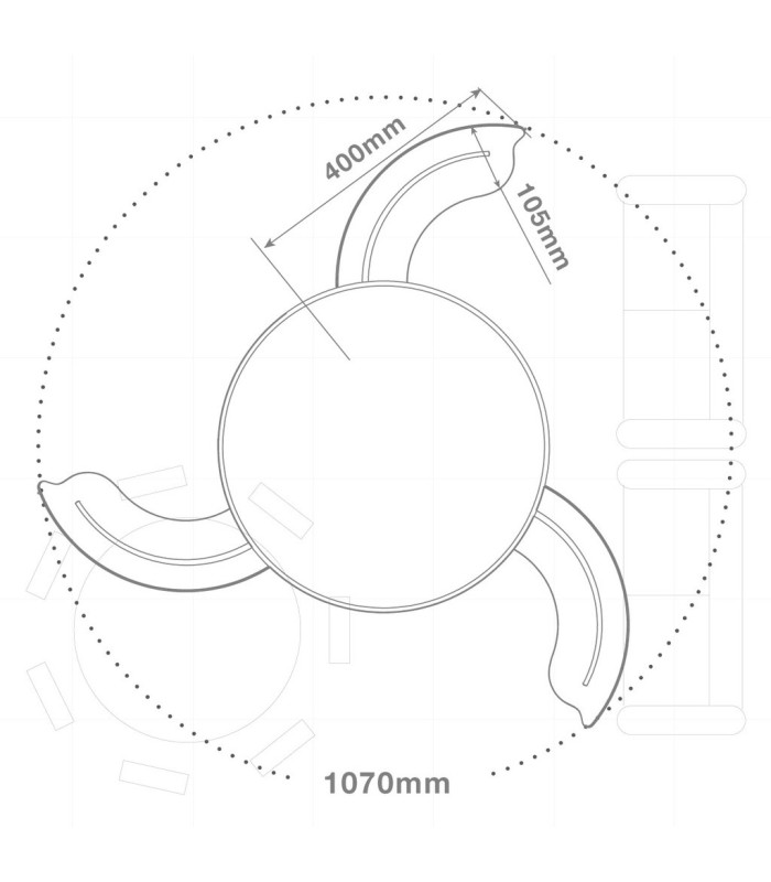 VENTILADOR DE TECHO TUNGATI NIQUEL GSC CON LUZ REGULABLE Y MANDO Ø107 3 ASPAS RETRACTILES