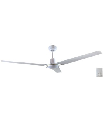 VENTILADOR DE TECHO SALTOK BLANCO GSC CON CONTROLADOR DE PARED - Ø132 3 ASPAS