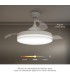VENTILADOR DE TECHO OLIVERI BLANCO GSC CON LUZ REGULABLE Y MANDO Ø107 3 ASPAS RETRACTILES