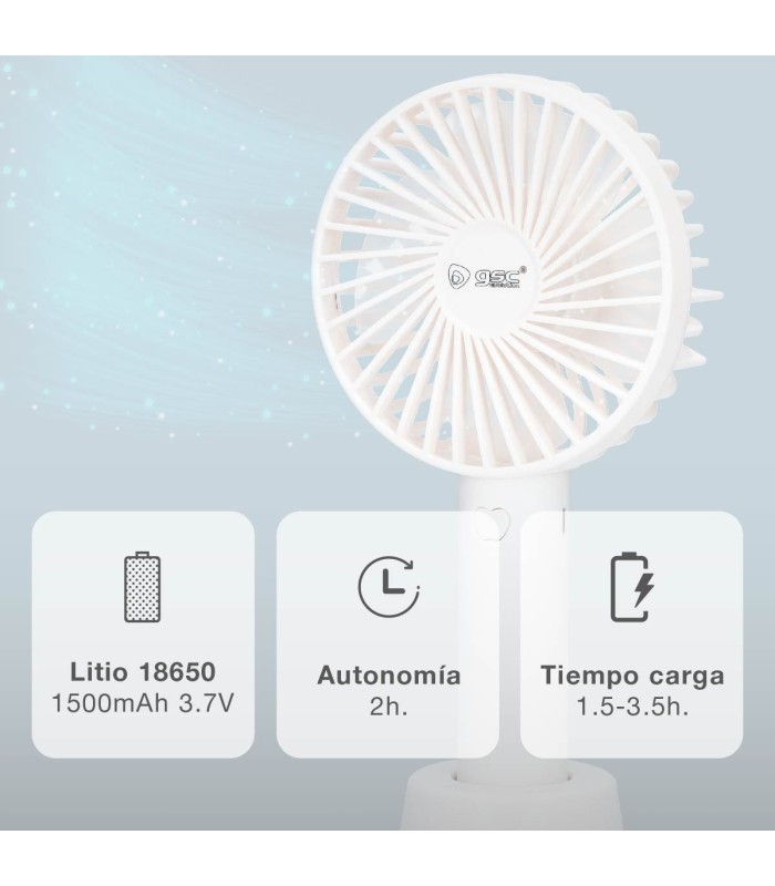 MINI VENTILADOR DE MANO BALU USB RECARGABLE BLANCO GSC EVOLUTION