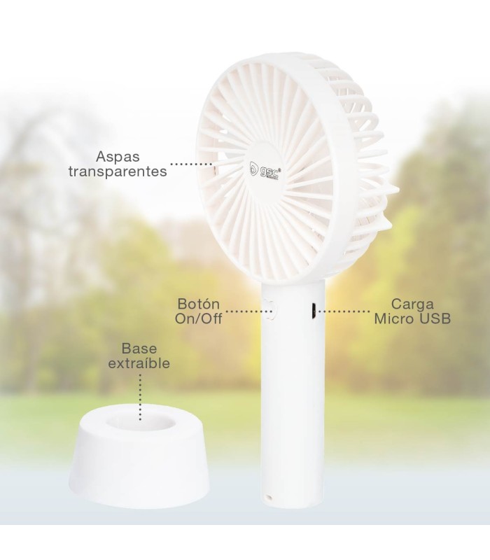 MINI VENTILADOR DE MANO BALU USB RECARGABLE BLANCO GSC EVOLUTION