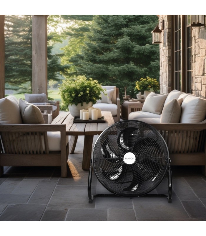 VENTILADOR METALICO DE SUELO AIDONE GSC Ø51cm 9W NEGRO